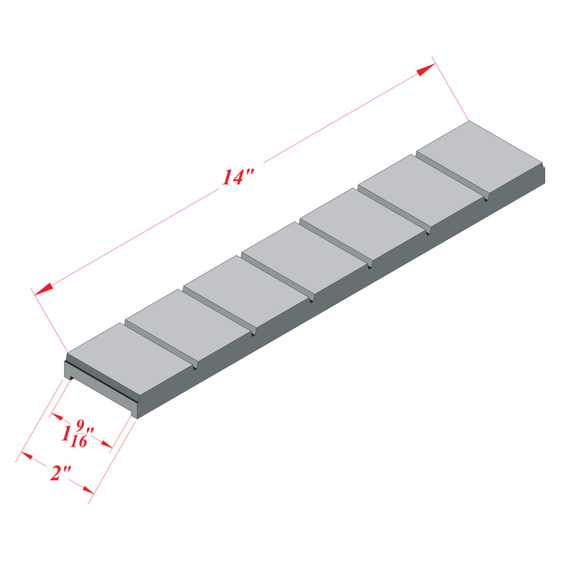 Chromium Carbide Shin Guard Flat Wrap Around (Sectional) 1-1/2"x14"