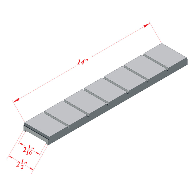 Chromium Carbide Shin Guard Flat Wrap Around (Sectional) 2"x14"