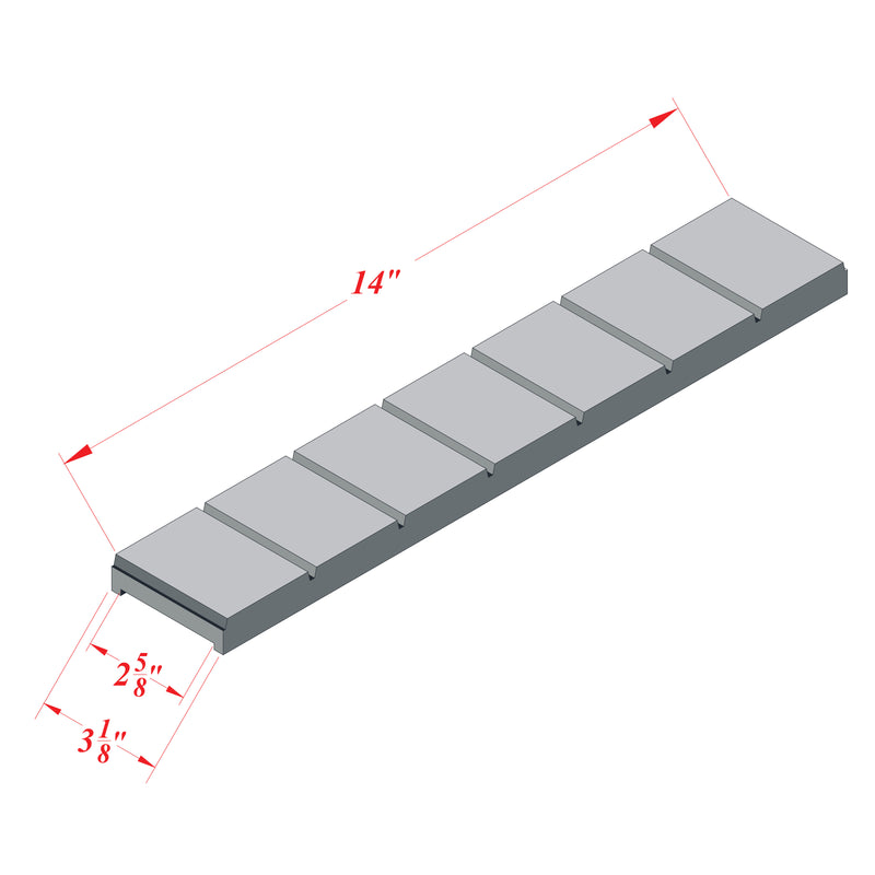 Chromium Carbide Shin Guard Flat Wrap Around (Sectional) 3"x14"